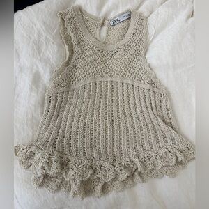Zara crotchet beige top
